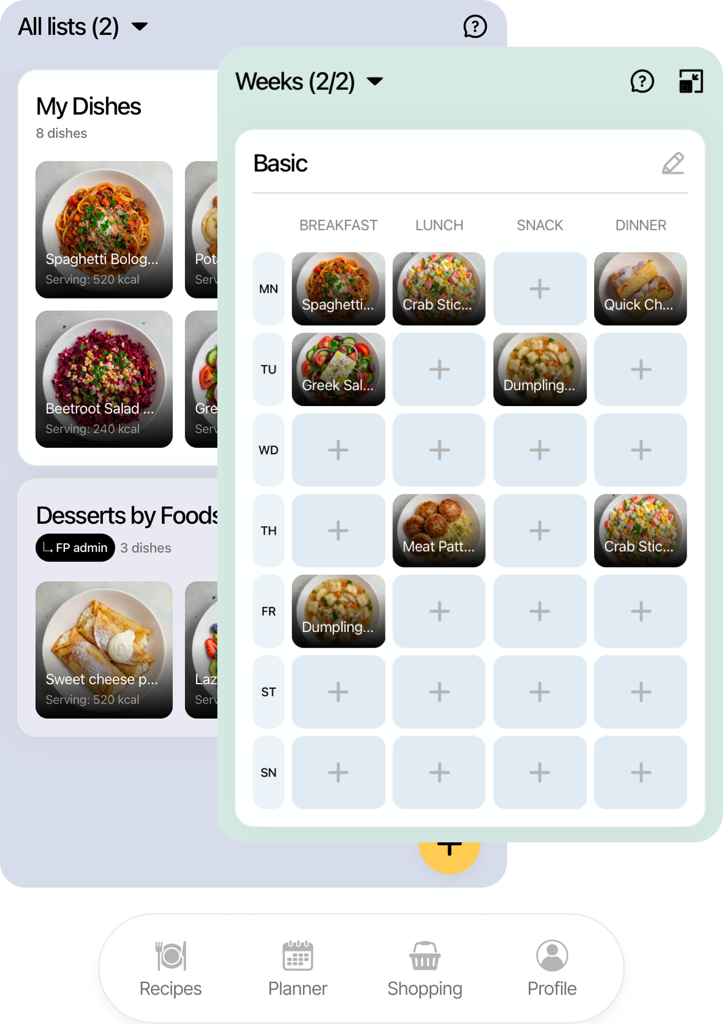 FoodsPlans app preview