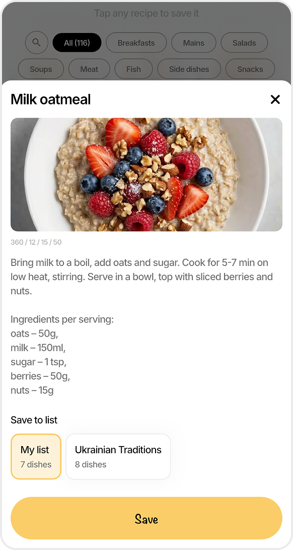 FoodsPlans recipe details